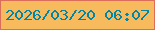 文字の大きさ：5、枠の色：da6d5b、背景の色：f7ba5d、文字の色：0086a6 無料ブログパーツのブログ時計