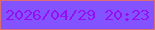 文字の大きさ：2、枠の色：da6e73、背景の色：8253ff、文字の色：950ff2 無料ブログパーツのブログ時計