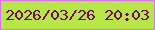 文字の大きさ：2、枠の色：da6ff3、背景の色：b7e745、文字の色：700953 無料ブログパーツのブログ時計
