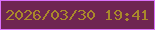 文字の大きさ：5、枠の色：da71f9、背景の色：6f2551、文字の色：a9882b 無料ブログパーツのブログ時計