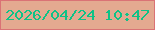 文字の大きさ：1、枠の色：da7275、背景の色：e4a990、文字の色：0fc287 無料ブログパーツのブログ時計