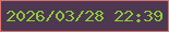 文字の大きさ：5、枠の色：da736e、背景の色：4e3750、文字の色：8bca3a 無料ブログパーツのブログ時計