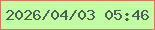 文字の大きさ：2、枠の色：da755d、背景の色：c2fca4、文字の色：4a6051 無料ブログパーツのブログ時計