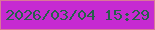 文字の大きさ：5、枠の色：da7798、背景の色：c62ad1、文字の色：27604c 無料ブログパーツのブログ時計