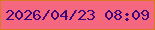 文字の大きさ：3、枠の色：da7826、背景の色：f4677e、文字の色：40037b 無料ブログパーツのブログ時計
