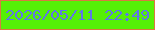 文字の大きさ：1、枠の色：da7841、背景の色：55f007、文字の色：5f76e9 無料ブログパーツのブログ時計
