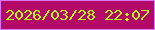 文字の大きさ：1、枠の色：da78fd、背景の色：b30967、文字の色：b5f813 無料ブログパーツのブログ時計