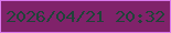 文字の大きさ：5、枠の色：da79ed、背景の色：80226a、文字の色：1f4338 無料ブログパーツのブログ時計