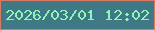 文字の大きさ：1、枠の色：da7b61、背景の色：3e7985、文字の色：92f4b6 無料ブログパーツのブログ時計
