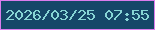 文字の大きさ：3、枠の色：da7ced、背景の色：154768、文字の色：87d5d5 無料ブログパーツのブログ時計
