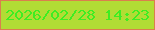 文字の大きさ：1、枠の色：da7f4d、背景の色：b1dc35、文字の色：3eed22 無料ブログパーツのブログ時計