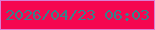文字の大きさ：4、枠の色：da7fd3、背景の色：f50750、文字の色：38818a 無料ブログパーツのブログ時計