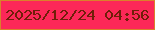 文字の大きさ：2、枠の色：da802b、背景の色：fc2858、文字の色：701f09 無料ブログパーツのブログ時計