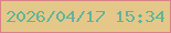 文字の大きさ：4、枠の色：da808a、背景の色：e4c889、文字の色：62b49a 無料ブログパーツのブログ時計
