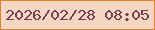 文字の大きさ：1、枠の色：da8330、背景の色：f3d7c3、文字の色：763e52 無料ブログパーツのブログ時計