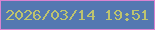 文字の大きさ：3、枠の色：da83d1、背景の色：5478b1、文字の色：bec36f 無料ブログパーツのブログ時計