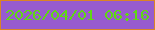文字の大きさ：4、枠の色：da8424、背景の色：975bce、文字の色：5fd813 無料ブログパーツのブログ時計