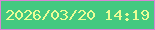文字の大きさ：5、枠の色：da84d5、背景の色：44c980、文字の色：ebfd96 無料ブログパーツのブログ時計