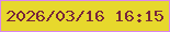文字の大きさ：2、枠の色：da85ee、背景の色：e7d82c、文字の色：77263a 無料ブログパーツのブログ時計
