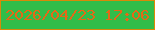 文字の大きさ：2、枠の色：da8908、背景の色：32bd49、文字の色：e56817 無料ブログパーツのブログ時計