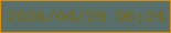 文字の大きさ：4、枠の色：da8d0f、背景の色：596f6c、文字の色：766a1a 無料ブログパーツのブログ時計