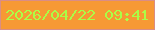 文字の大きさ：5、枠の色：da8d85、背景の色：f79934、文字の色：abfd46 無料ブログパーツのブログ時計