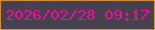 文字の大きさ：1、枠の色：da8e25、背景の色：46414e、文字の色：f40e9b 無料ブログパーツのブログ時計