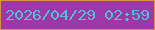 文字の大きさ：3、枠の色：da8f41、背景の色：9e38a9、文字の色：51bfd8 無料ブログパーツのブログ時計