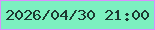 文字の大きさ：1、枠の色：da90fd、背景の色：7cf0c0、文字の色：1d3a32 無料ブログパーツのブログ時計