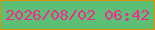 文字の大きさ：4、枠の色：da9302、背景の色：5dbe75、文字の色：ee2c8b 無料ブログパーツのブログ時計