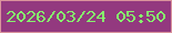 文字の大きさ：2、枠の色：da949c、背景の色：93397f、文字の色：86f56d 無料ブログパーツのブログ時計