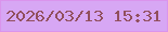 文字の大きさ：2、枠の色：da94ec、背景の色：d7a7f4、文字の色：914f5d 無料ブログパーツのブログ時計
