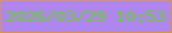文字の大きさ：2、枠の色：da954b、背景の色：af86ef、文字の色：65d028 無料ブログパーツのブログ時計