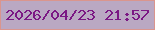 文字の大きさ：1、枠の色：da958e、背景の色：baa8c3、文字の色：7b1884 無料ブログパーツのブログ時計