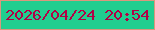 文字の大きさ：2、枠の色：da977d、背景の色：20ce8f、文字の色：b20046 無料ブログパーツのブログ時計