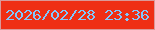 文字の大きさ：2、枠の色：da9a99、背景の色：ef2f15、文字の色：81c7ff 無料ブログパーツのブログ時計
