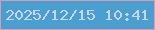 文字の大きさ：1、枠の色：da9aaf、背景の色：4a9fd1、文字の色：cbd5f2 無料ブログパーツのブログ時計