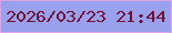 文字の大きさ：5、枠の色：daa4e5、背景の色：99a1ed、文字の色：741035 無料ブログパーツのブログ時計