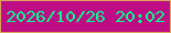文字の大きさ：5、枠の色：daa55b、背景の色：be0c85、文字の色：00ff8d 無料ブログパーツのブログ時計