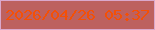 文字の大きさ：2、枠の色：daa8cc、背景の色：bd615f、文字の色：f45006 無料ブログパーツのブログ時計