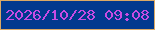 文字の大きさ：2、枠の色：daa965、背景の色：01398e、文字の色：c84ce3 無料ブログパーツのブログ時計