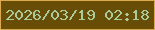 文字の大きさ：5、枠の色：daab48、背景の色：674d06、文字の色：a9cd9a 無料ブログパーツのブログ時計