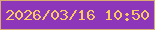 文字の大きさ：5、枠の色：daab71、背景の色：8e36ba、文字の色：fbc961 無料ブログパーツのブログ時計