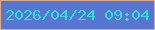 文字の大きさ：2、枠の色：daab89、背景の色：5676d1、文字の色：34ded9 無料ブログパーツのブログ時計
