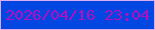文字の大きさ：4、枠の色：daabef、背景の色：0247e1、文字の色：b40ebe 無料ブログパーツのブログ時計