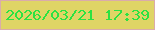 文字の大きさ：2、枠の色：daacaa、背景の色：dfd565、文字の色：2ce242 無料ブログパーツのブログ時計