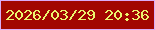 文字の大きさ：4、枠の色：daacf7、背景の色：a20601、文字の色：ebf56e 無料ブログパーツのブログ時計