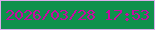 文字の大きさ：3、枠の色：daaeec、背景の色：0e914c、文字の色：c809a2 無料ブログパーツのブログ時計
