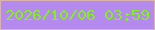 文字の大きさ：4、枠の色：dab3ac、背景の色：b48aee、文字の色：82f119 無料ブログパーツのブログ時計