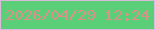 文字の大きさ：4、枠の色：dab9d9、背景の色：5bce78、文字の色：da908b 無料ブログパーツのブログ時計